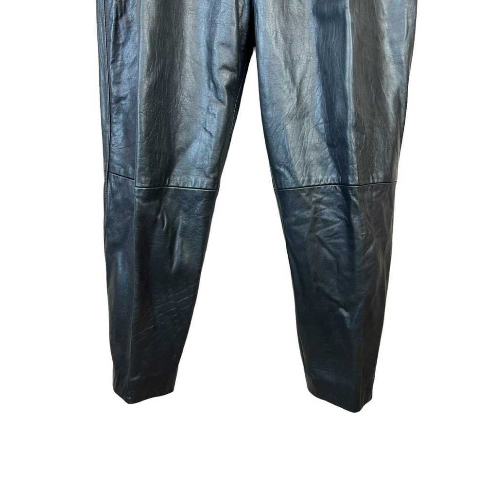 Vintage Vintage Women Black Genuine LEATHER Pants… - image 5