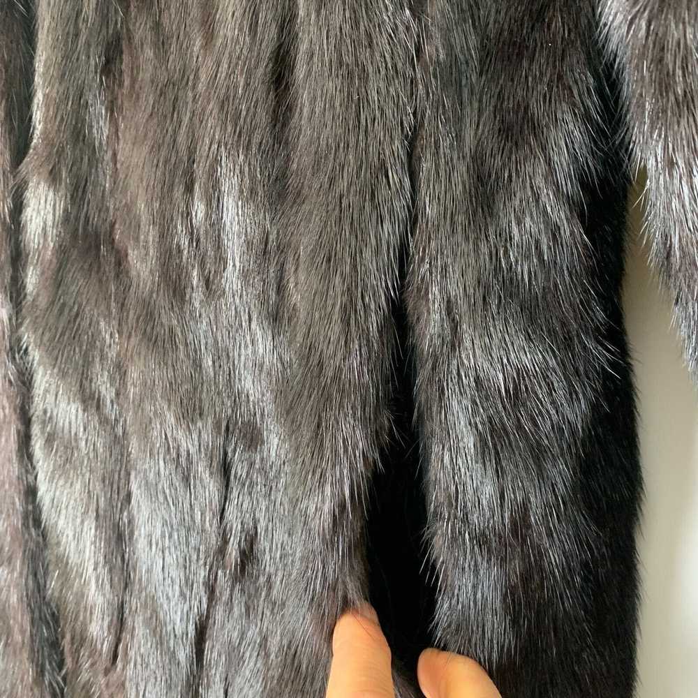 Vintage VTG Women's Dark Brown Mink Fur Long Over… - image 3