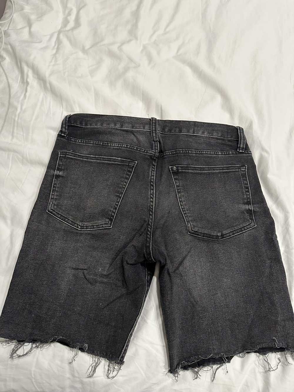 Designer Black ripped jean shorts - image 2