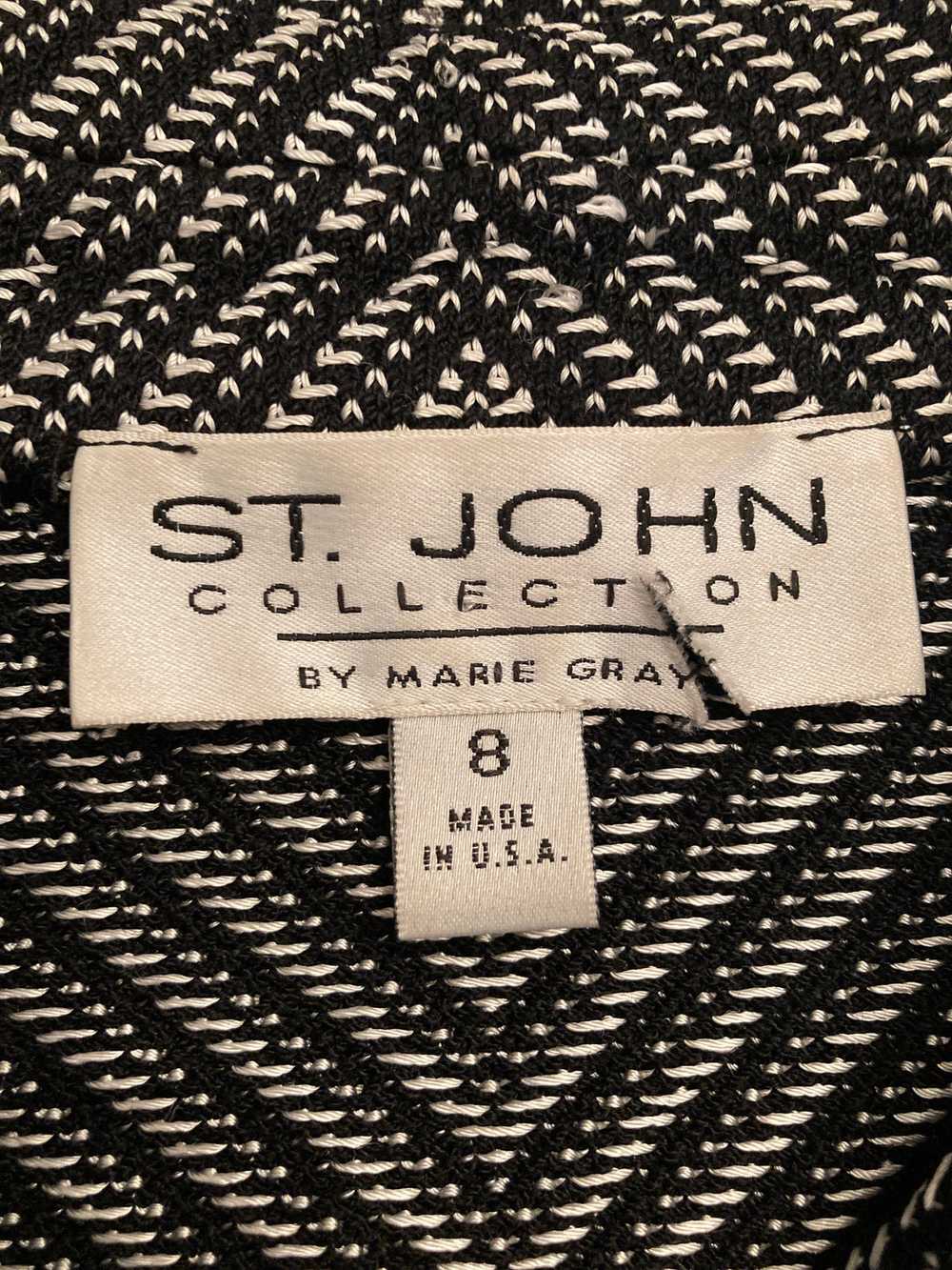 St. John Black and Ivory Knit Blazer, 8 - image 7