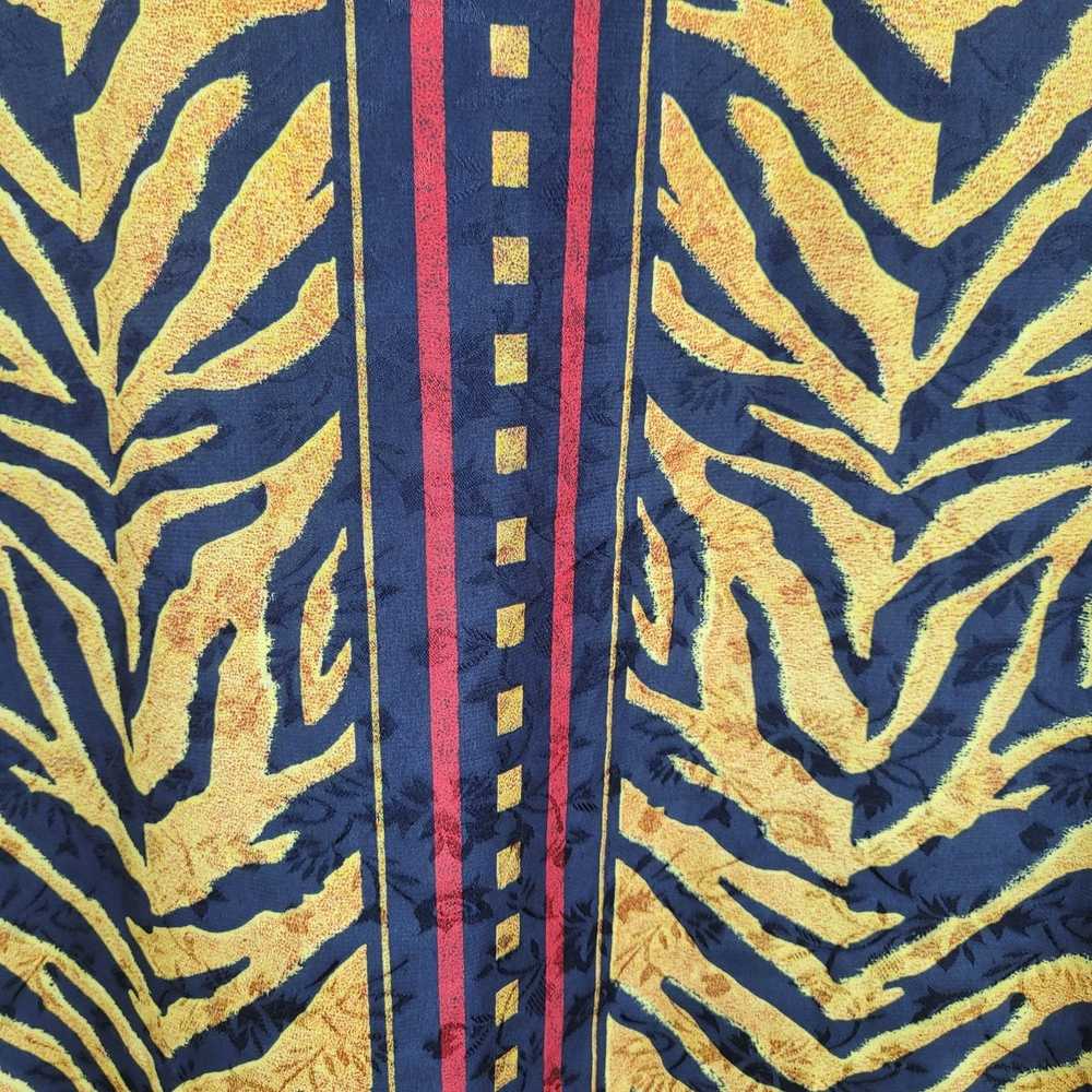 Vintage 80's Dress Kaftan Maxi Damask Gold Tiger … - image 4