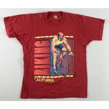 Screen Stars Vintage 1980s T-Shirt Biking Califor… - image 1