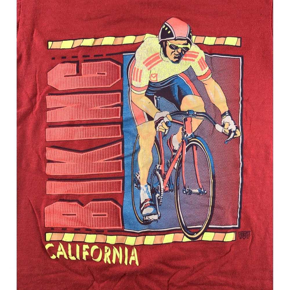Screen Stars Vintage 1980s T-Shirt Biking Califor… - image 2