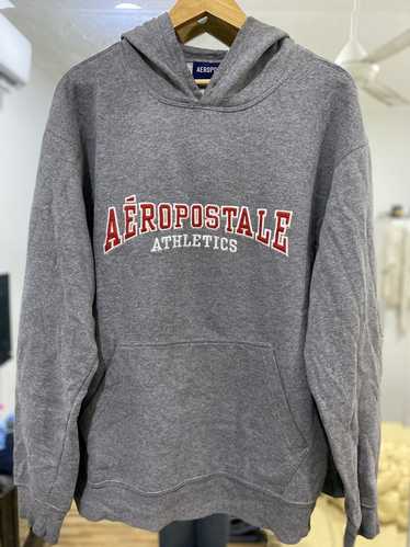Aeropostale Hoodie Grey Spell Out Patches & embroi