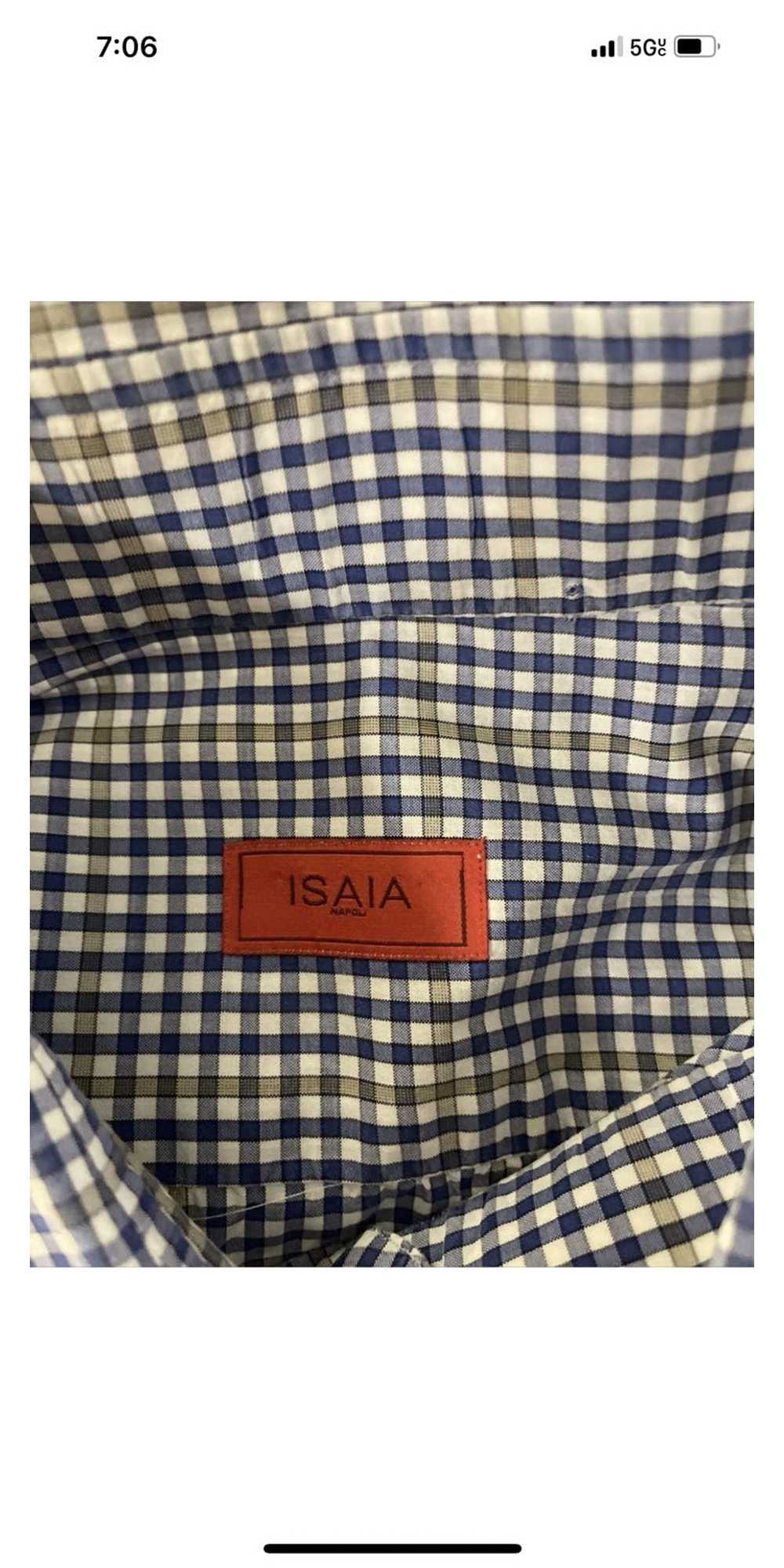 Isaia Windowpane Check Print Shirt - image 5