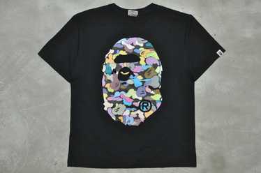 BAPE New Multi Camo Side Big Ape Head Tee Gray