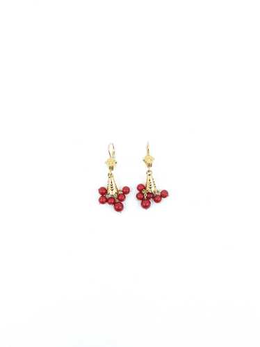 18K Coral Dangle Earrings
