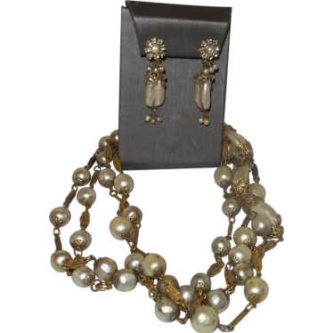 Vintage Faux Blister Pearl and Faux Baroque Pearl… - image 1