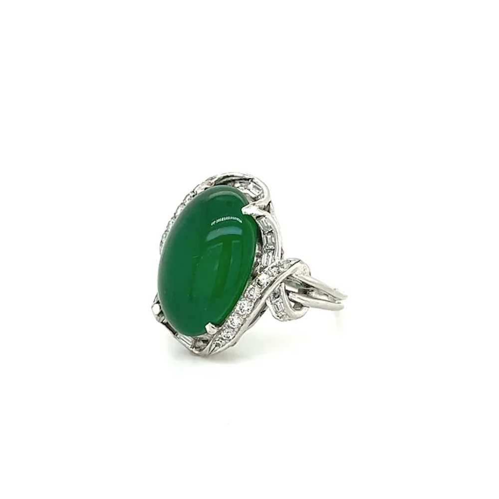 13 Carat Imperial Jadeite Jade and Diamond Ring i… - image 4