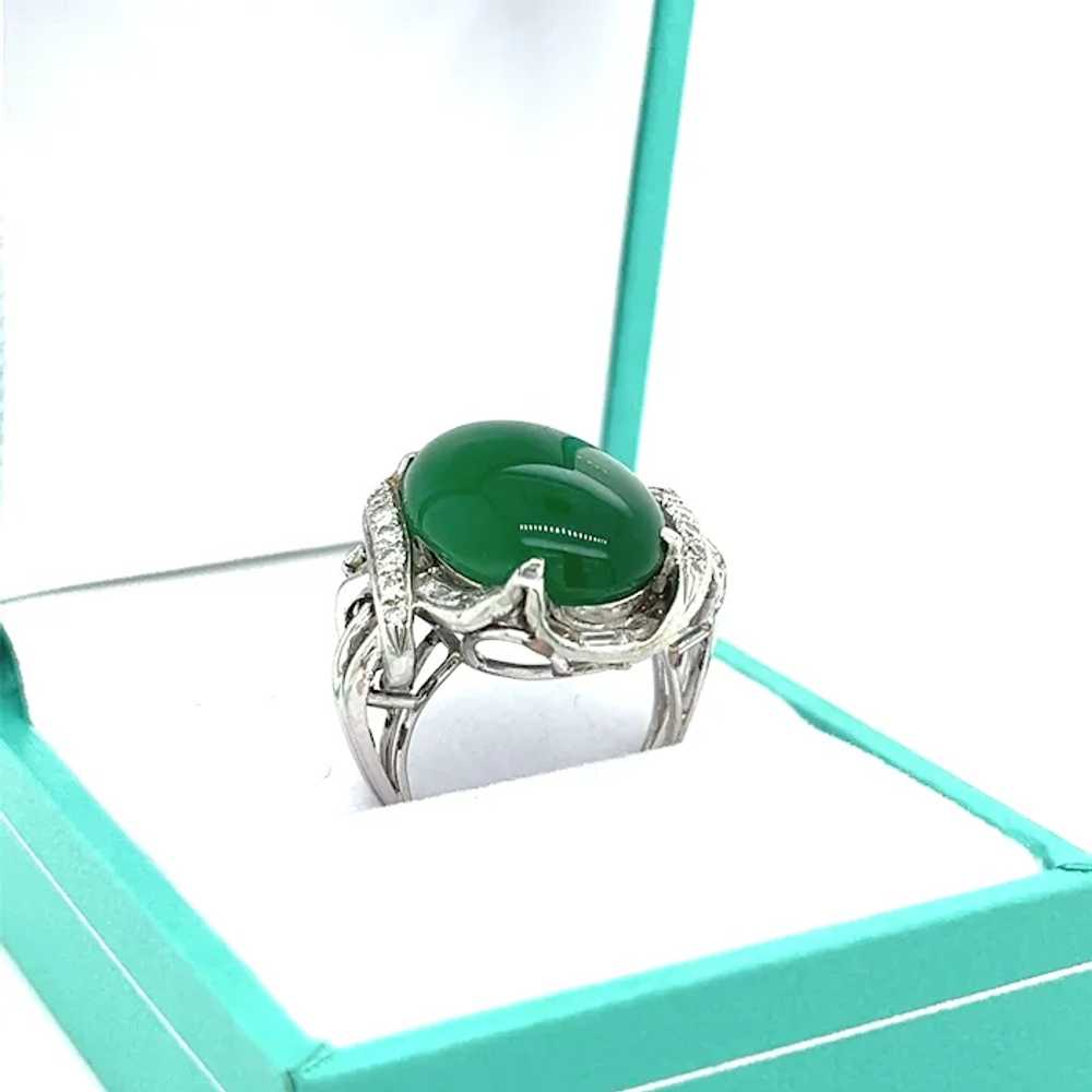 13 Carat Imperial Jadeite Jade and Diamond Ring i… - image 5