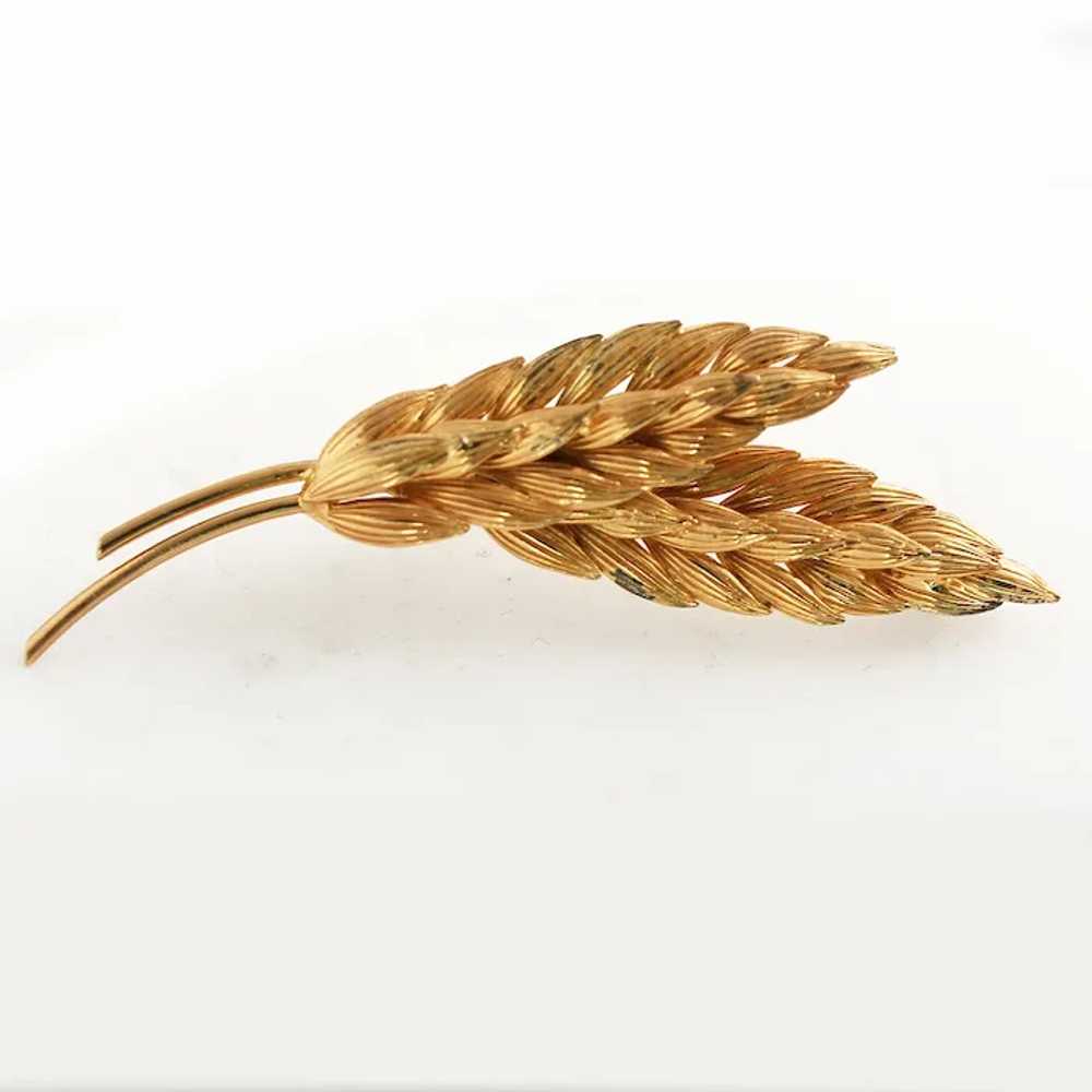 Napier Vermeil Sterling Wheat Brooch Pin - image 3