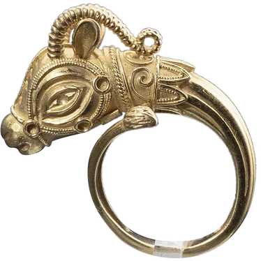 Archeological Revival Etruscan Influence 18K Ibex… - image 1