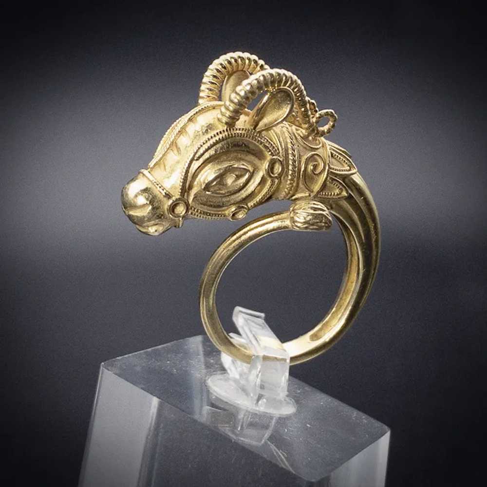 Archeological Revival Etruscan Influence 18K Ibex… - image 6