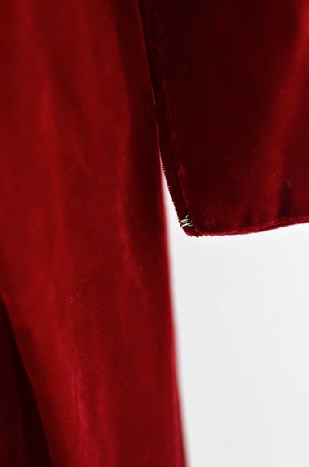 50's Red Velvet Dress - image 3
