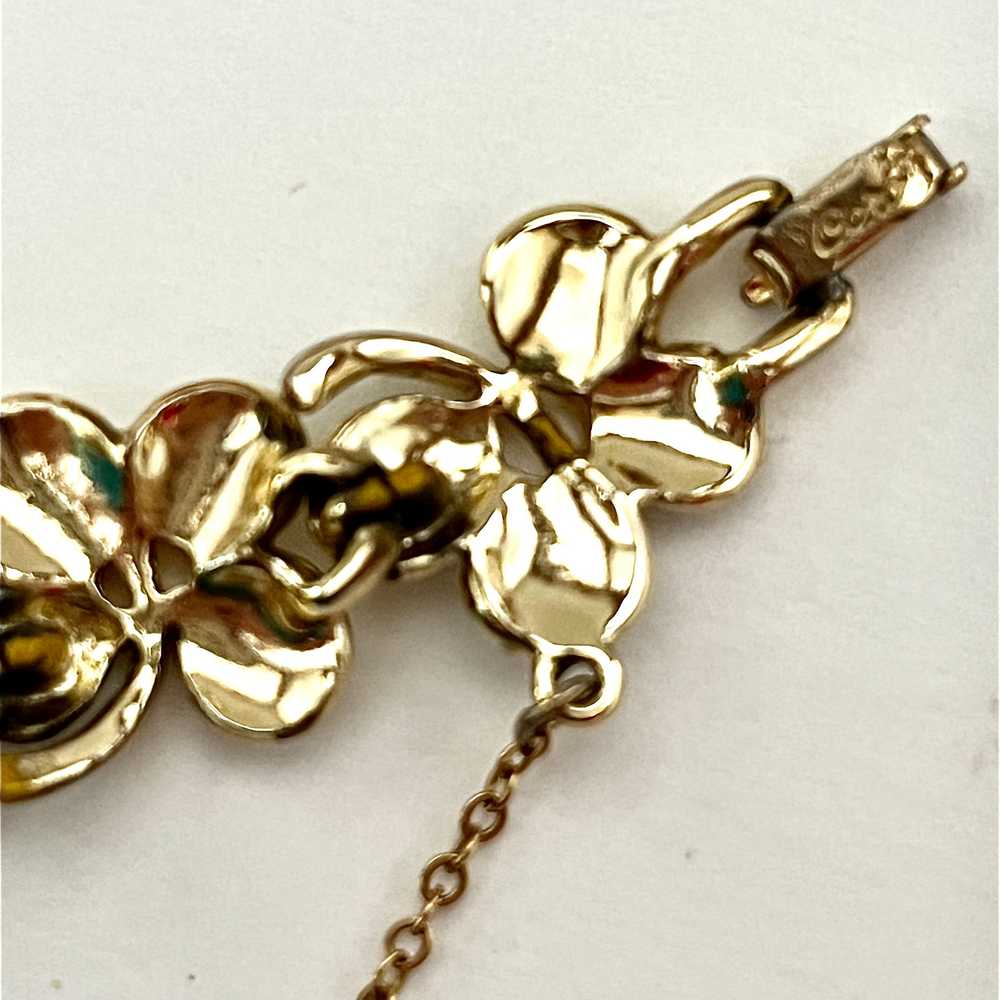 Late 50s/ Early 60s Coro Enamel Flower Bracelet - image 4