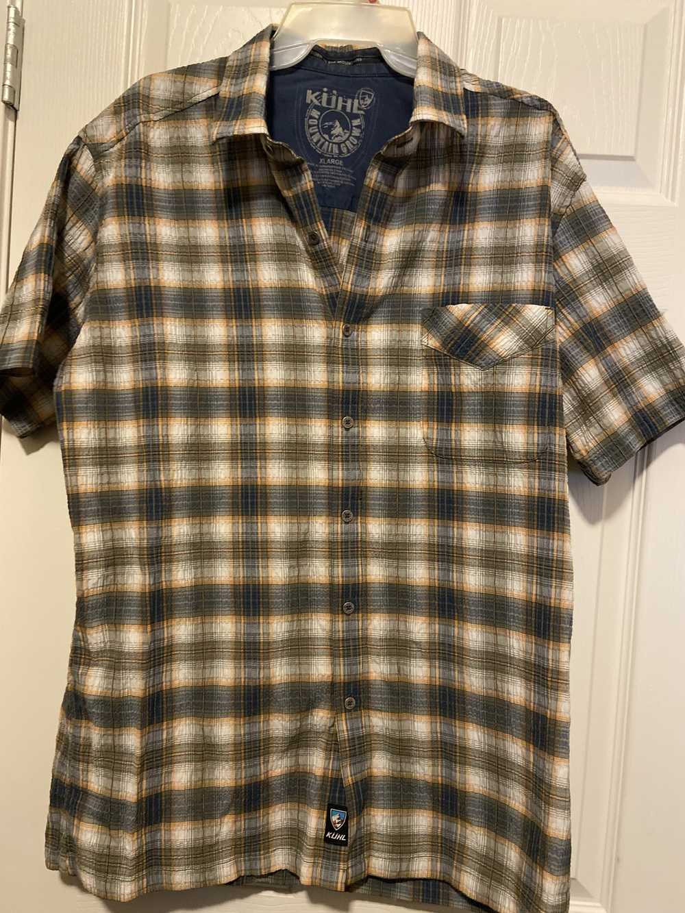 Kuhl Kuhl Shirt Mens Size XL Tan Brown Plaid Meta… - image 1