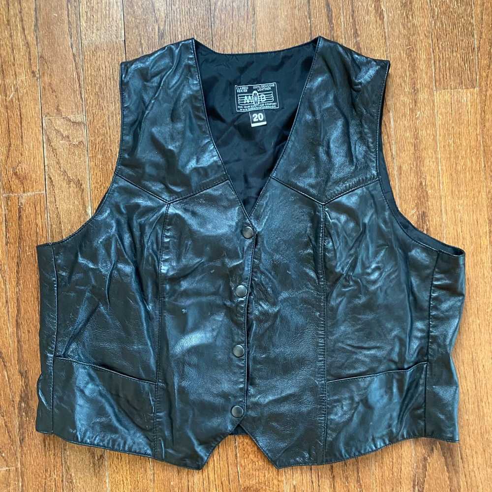 Streetwear × Vintage MOB Genuine Leather Vest Bik… - image 10