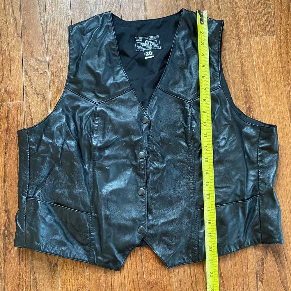 Streetwear × Vintage MOB Genuine Leather Vest Bik… - image 4