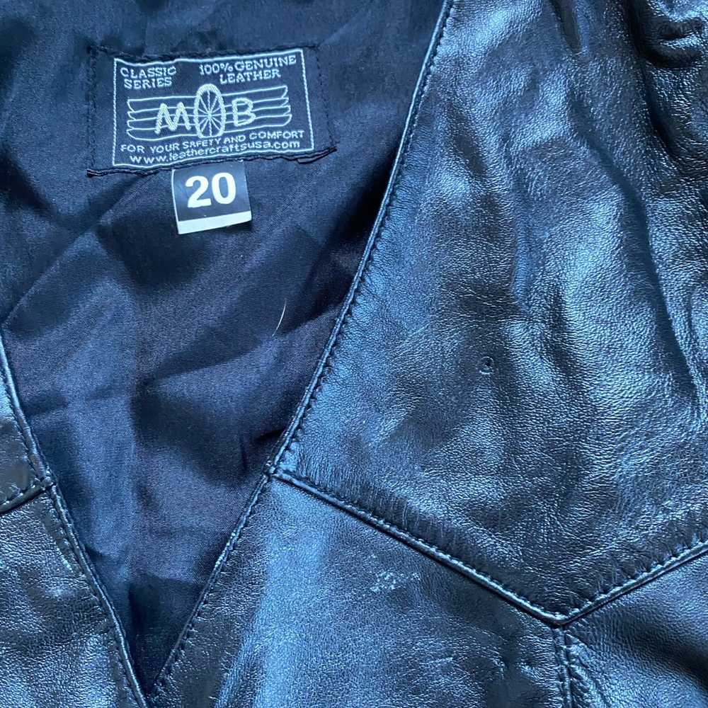 Streetwear × Vintage MOB Genuine Leather Vest Bik… - image 6