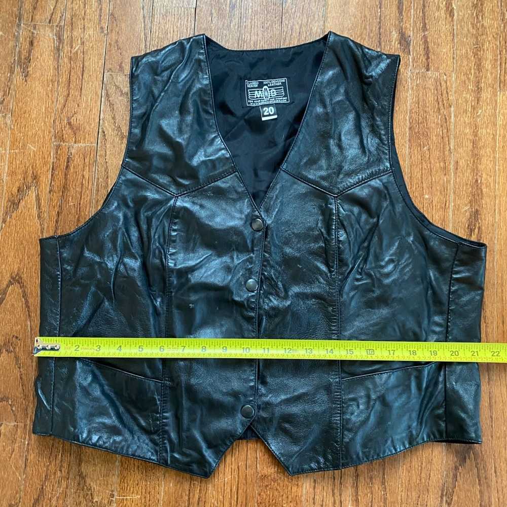 Streetwear × Vintage MOB Genuine Leather Vest Bik… - image 7