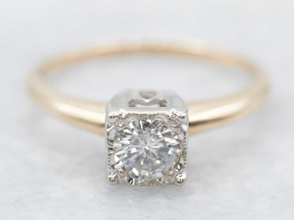 Vintage Diamond Solitaire Engagement Ring - image 1