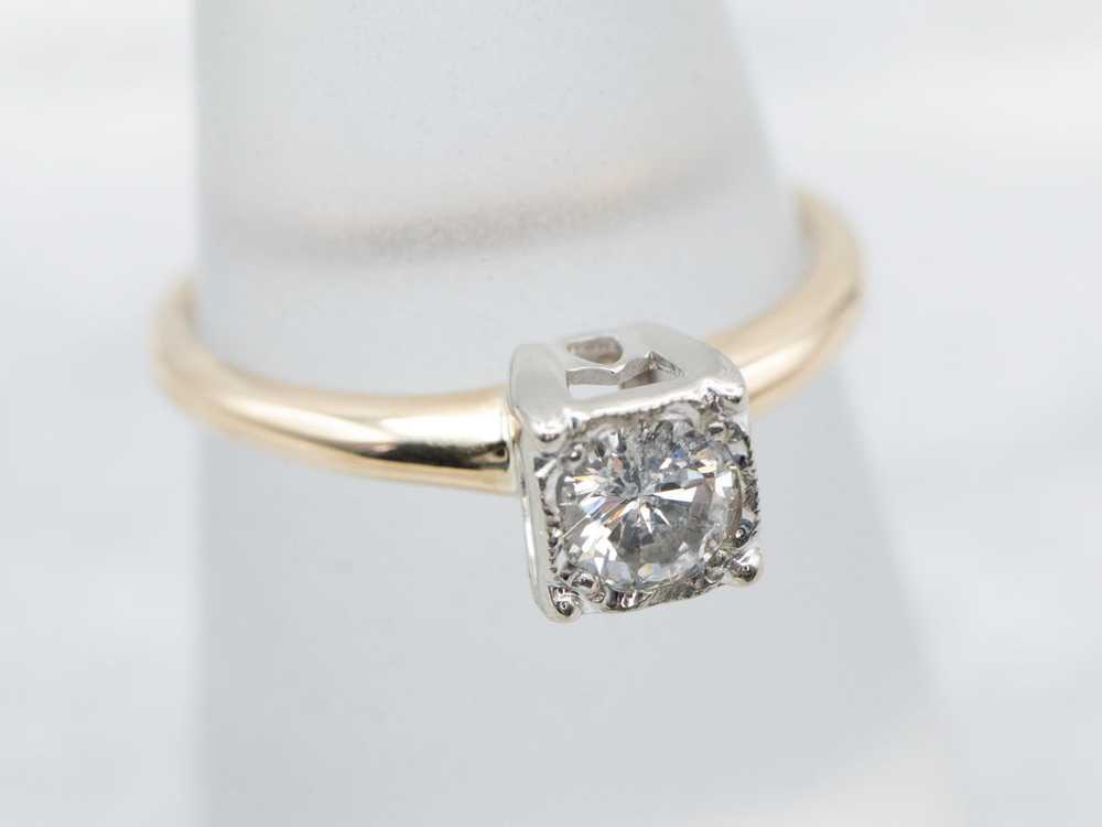 Vintage Diamond Solitaire Engagement Ring - image 3