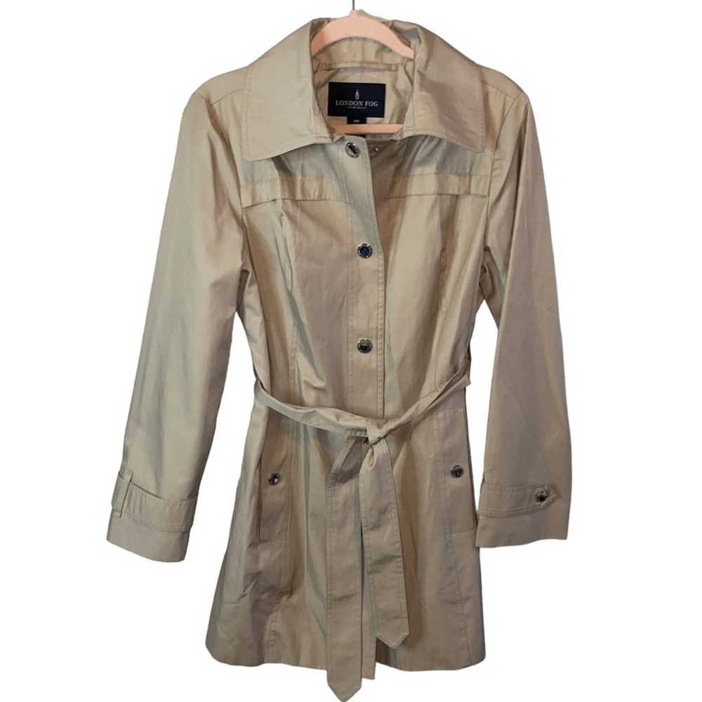 London Fog London Fog Cream Rain Jacket Trench Co… - image 1