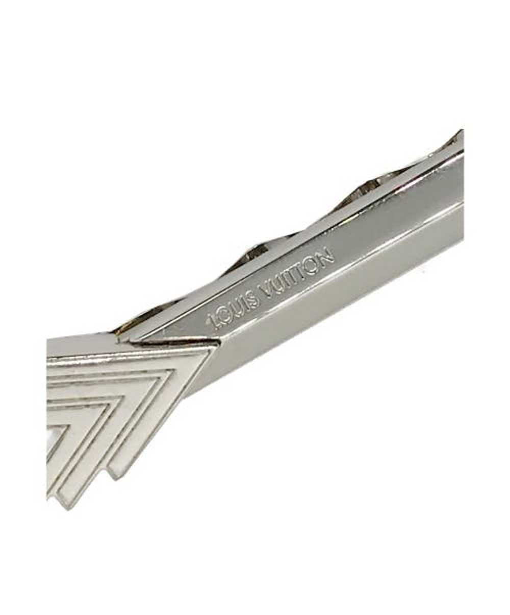 LOUIS VUITTON M61981 Metal Tie Clip Silver Metal LV Initiales Ex++
