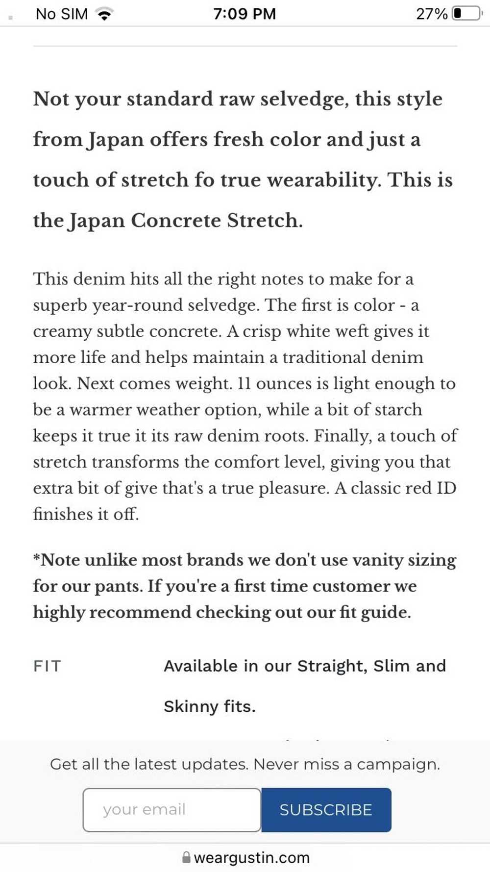Gustin Gustin Men’s 31 Slim Fit Raw Denim Jeans - image 10