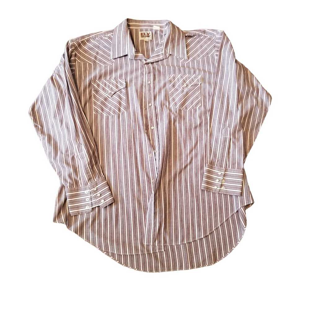 Vintage Vintage ELY Cattleman XXL Striped Snap Do… - image 1