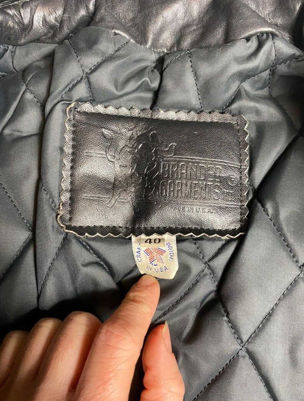 Branded Leather 1970's Vintage Black Fringe Leath… - image 4
