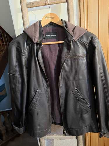 Emporio Armani Hooded light leather jacket - image 1