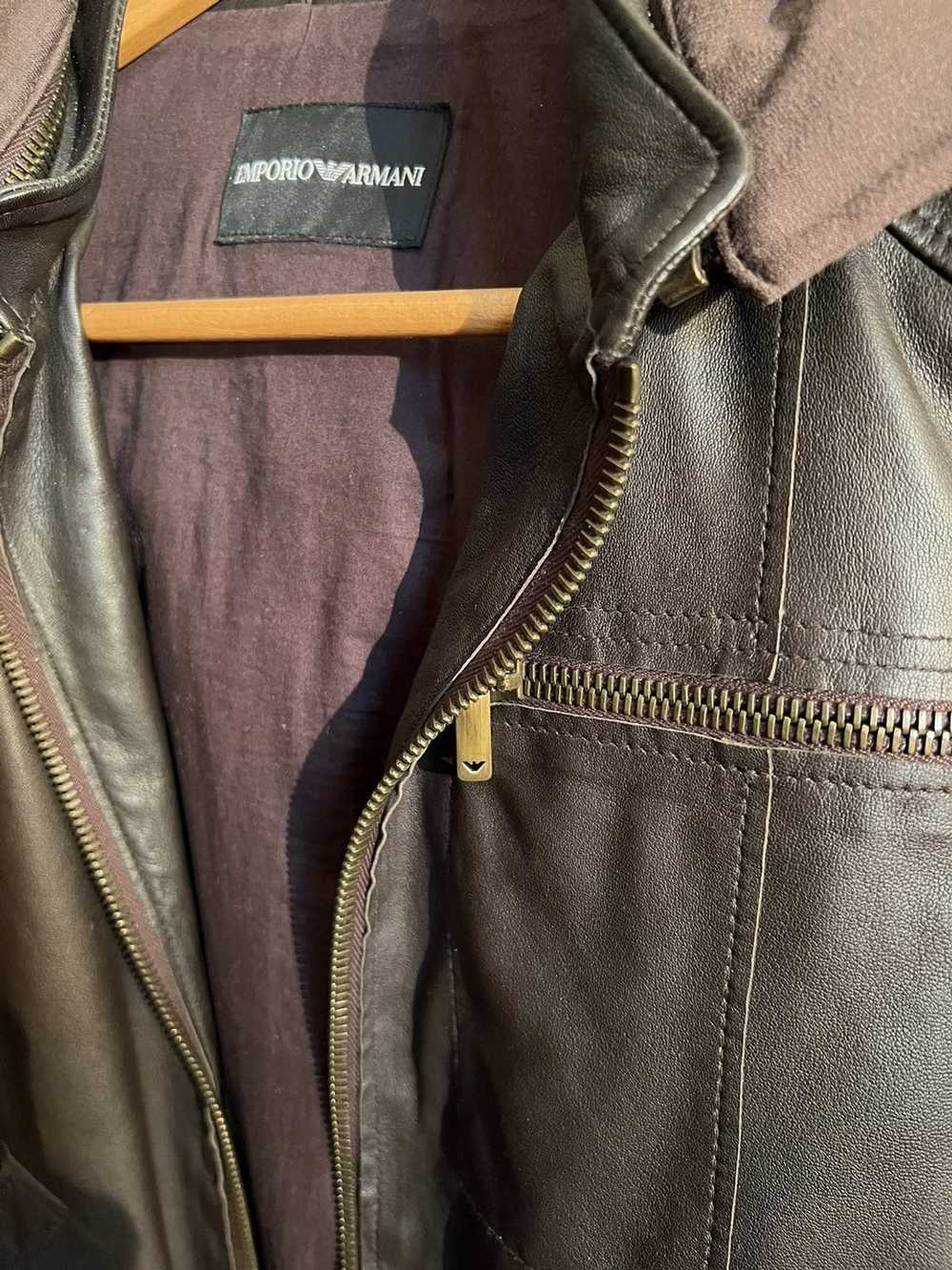 Emporio Armani Hooded light leather jacket - image 8
