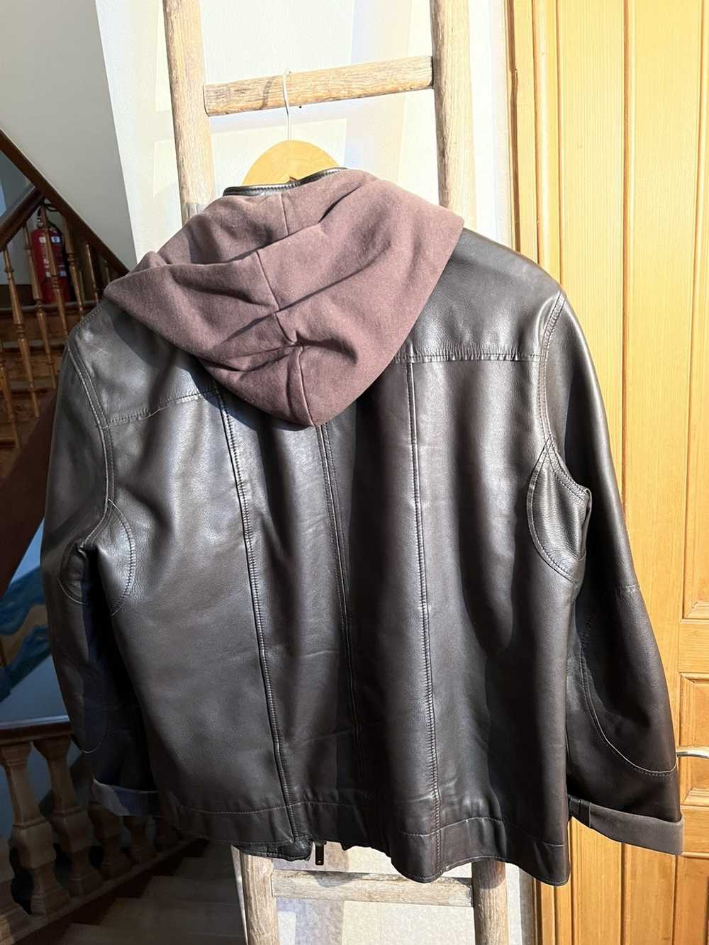 Emporio Armani Hooded light leather jacket - image 9