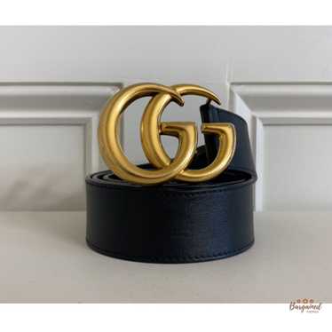 Gucci Camelia Smooth Leather Interlocking G Belt Size 80/32