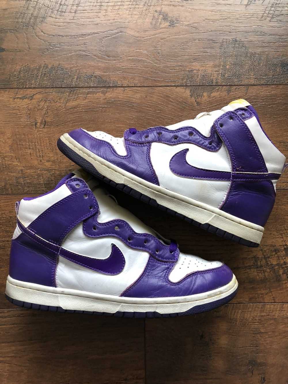 Nike 1999 Nike Dunk High Le White | Varsity Purple - image 2