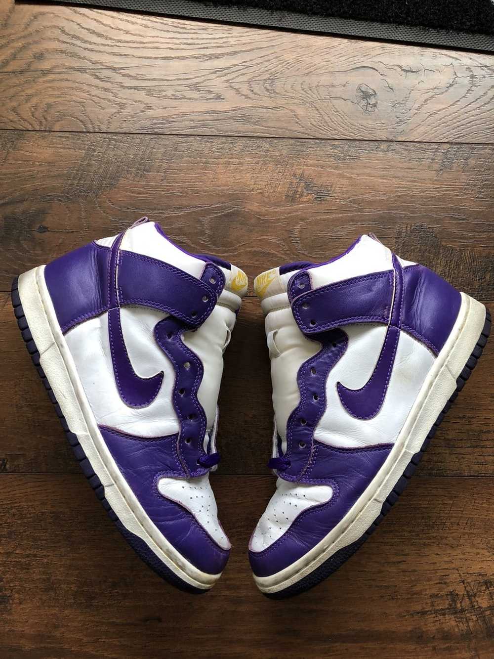 Nike 1999 Nike Dunk High Le White | Varsity Purple - image 3