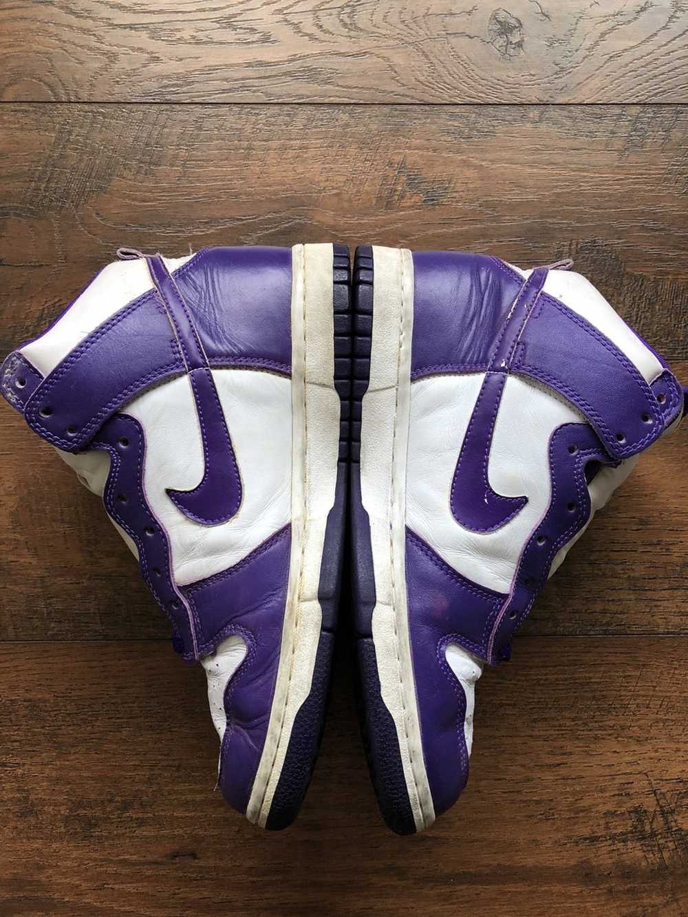 Nike 1999 Nike Dunk High Le White | Varsity Purple - image 5