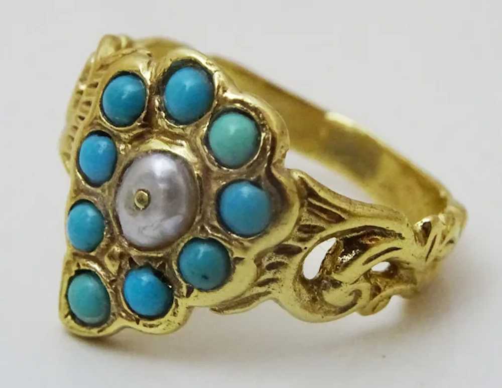 18 karat Gold and Turquoise Paisley Ring - image 3