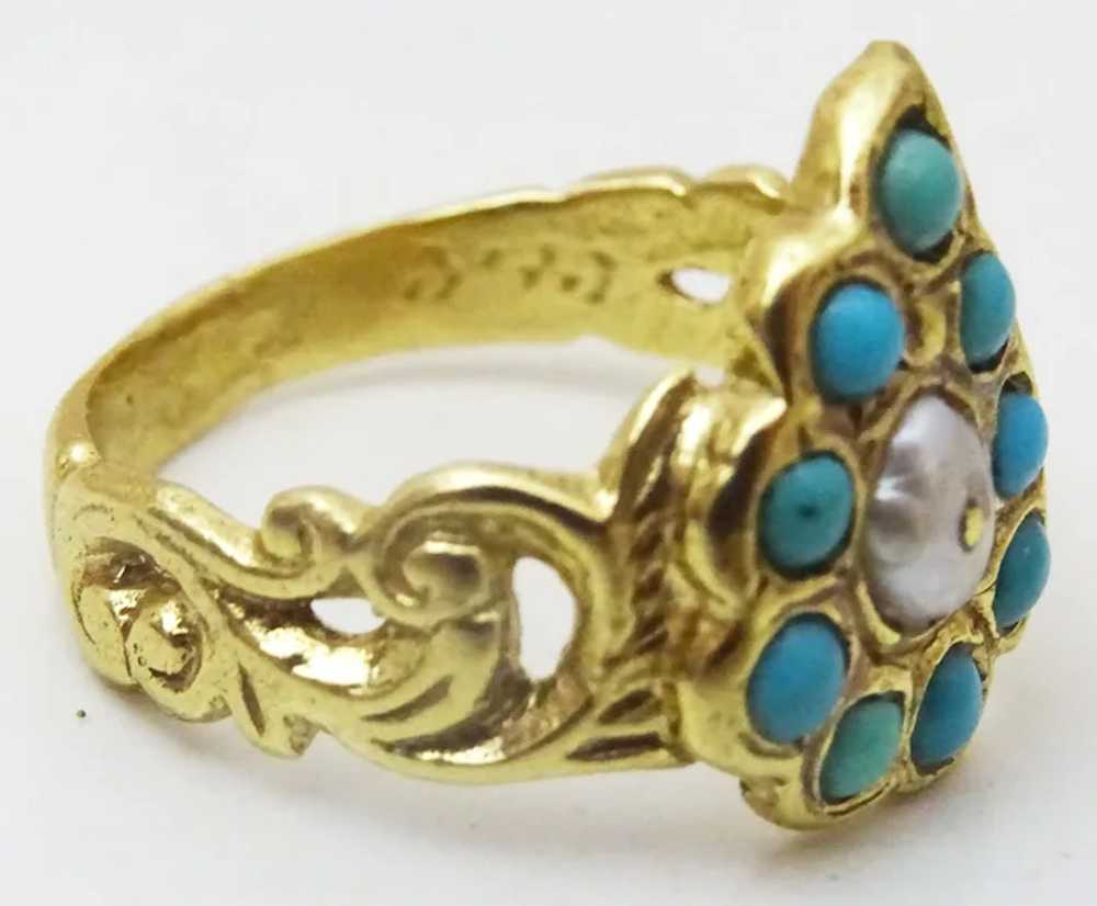 18 karat Gold and Turquoise Paisley Ring - image 4