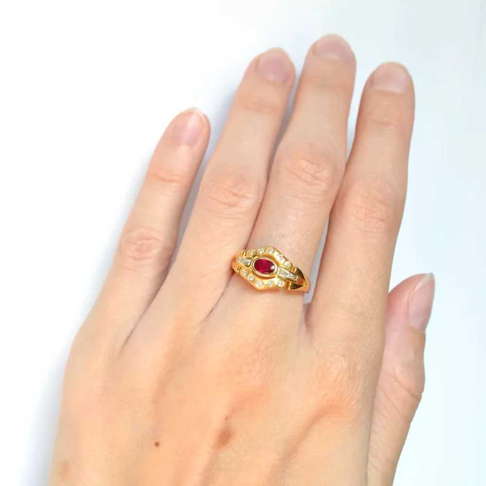 Ruby, Diamond and Gold Ring - image 2