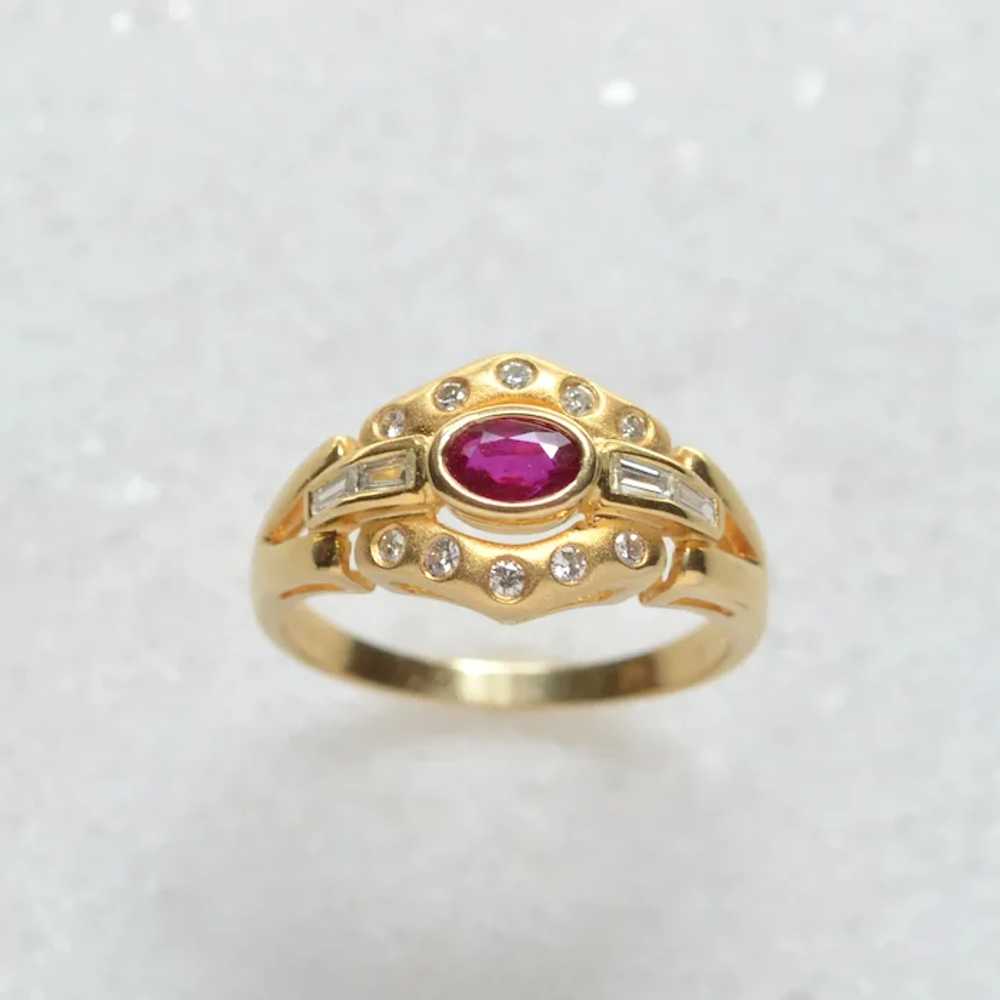 Ruby, Diamond and Gold Ring - image 3