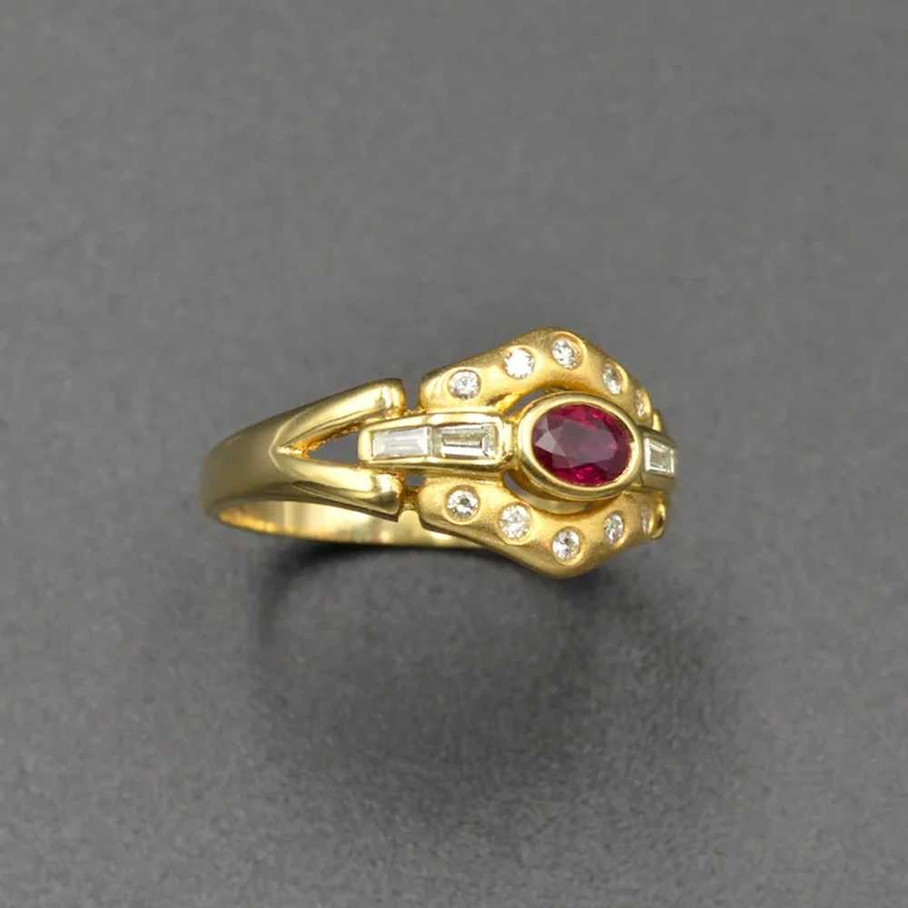 Ruby, Diamond and Gold Ring - image 4