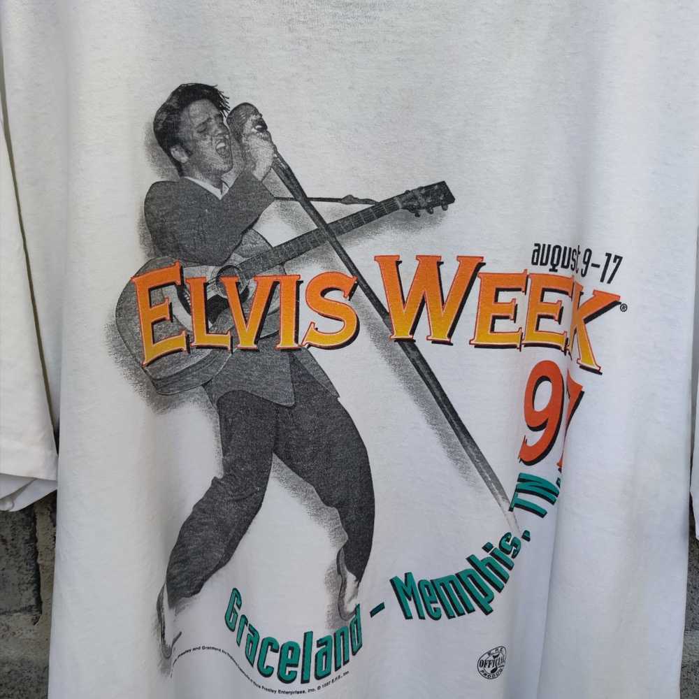 Band Tees × Vintage Vintage 1997 Elvis Week Grace… - image 3