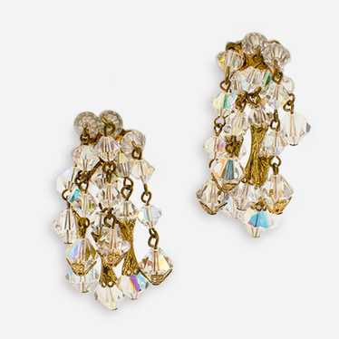 1950s Crystal Waterfall Earrings - image 1