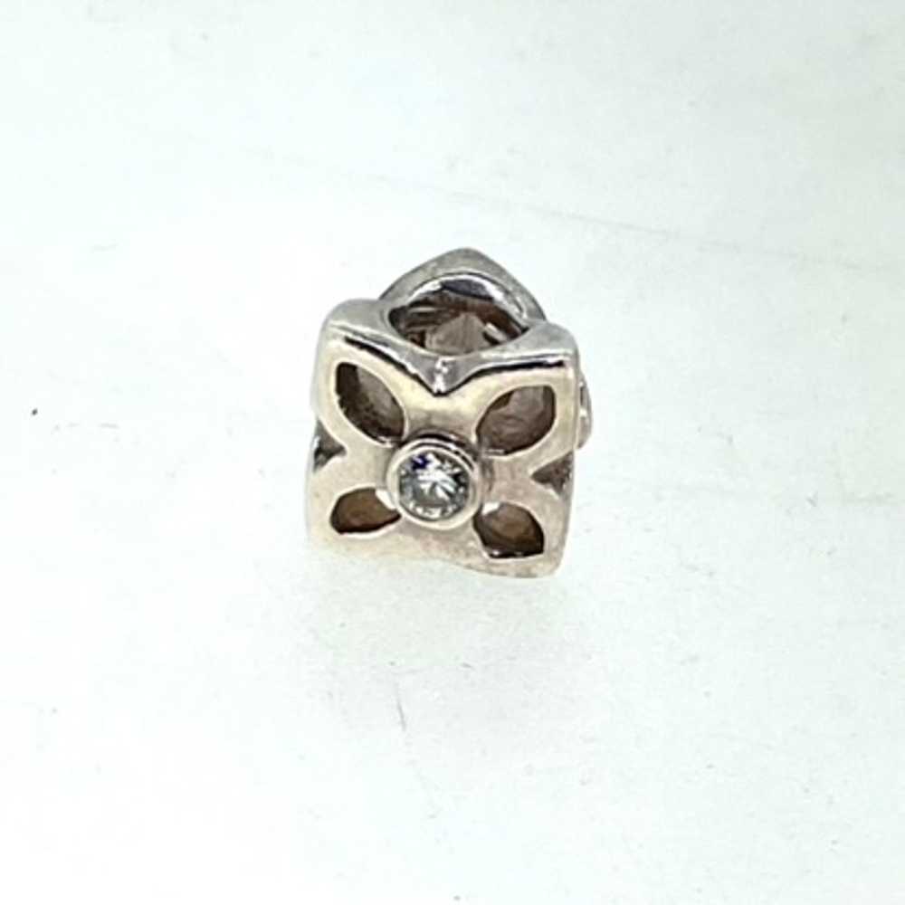 Pandora Sterling Silver with CZ Four Petal Flower - image 3