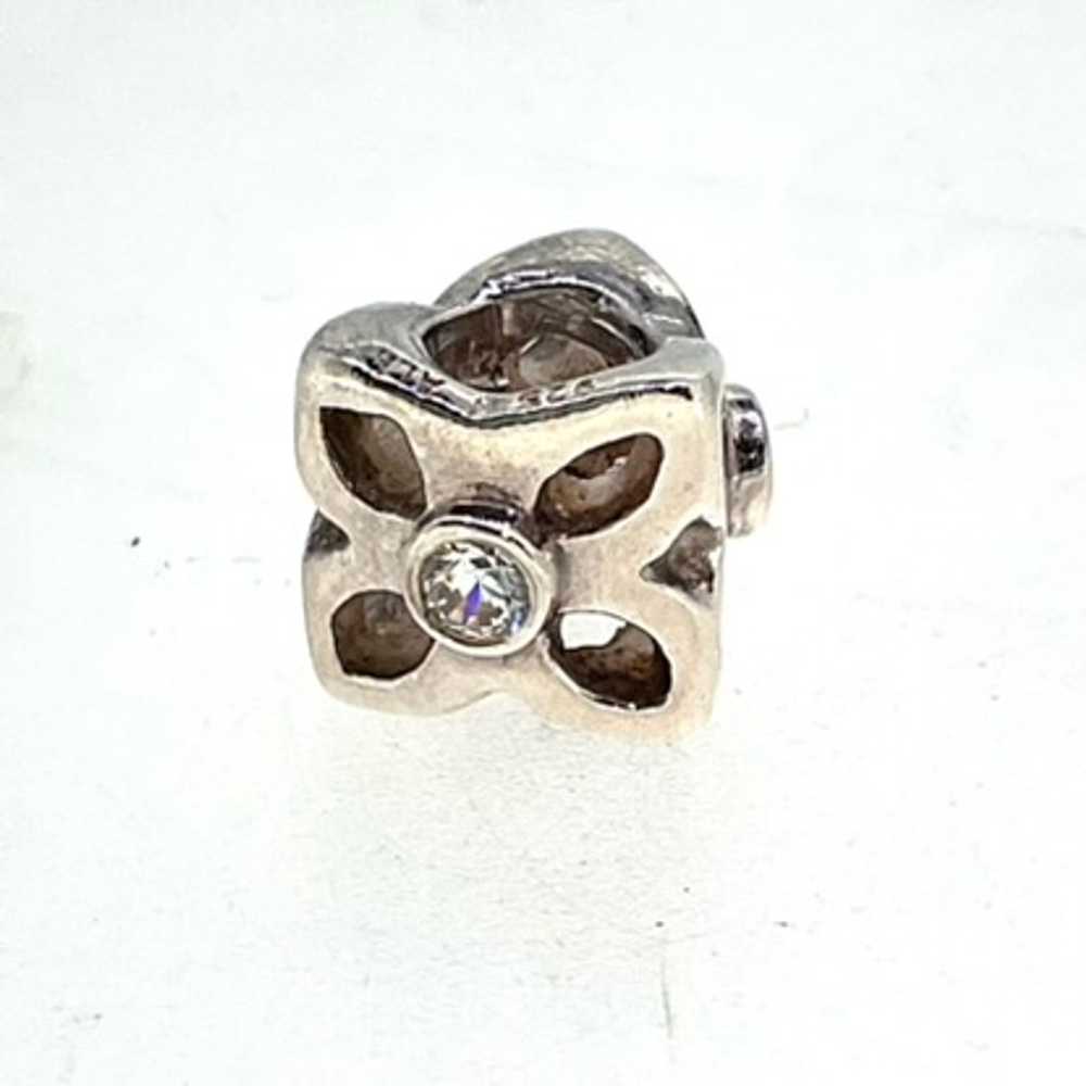Pandora Sterling Silver with CZ Four Petal Flower - image 5