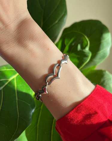 Sterling Silver Heart Link Bracelet