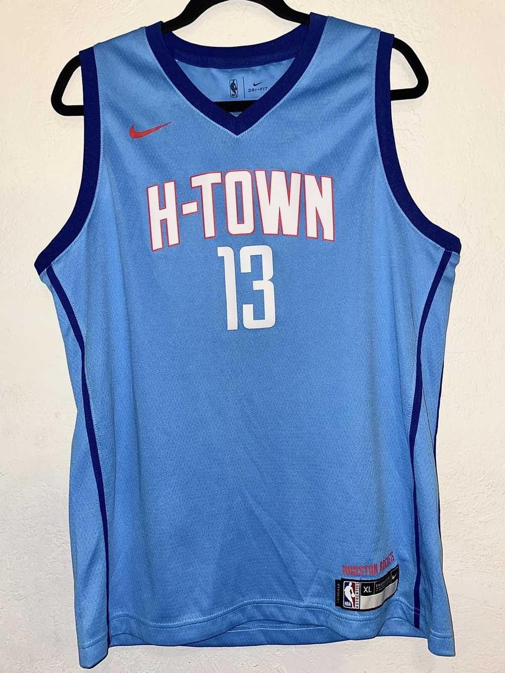 Houston Rockets NBA Nike Men H-Town City Edition Swingman Jersey Blue Size L