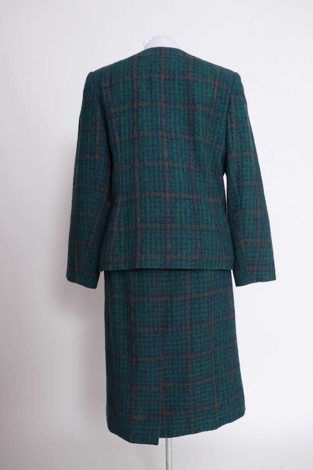 90's YSL Plaid Wool Skirt Suit L/XL - image 5